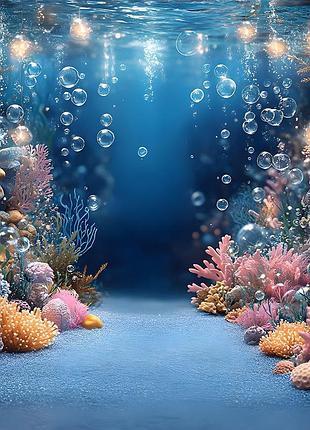 Фотосітка для огорожі та альтанки "море під водою", під ваш розмір (будь-які розміри) 2