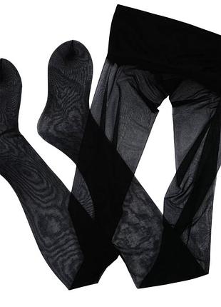Жіночі безшовні колготки з низькою талією, 5 den, one size, чорні