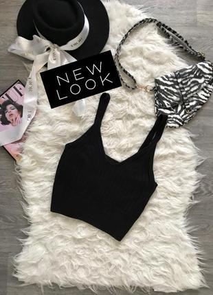 Трендовий чорний в'язаний топ в ідеальному стані 🖤new look🖤