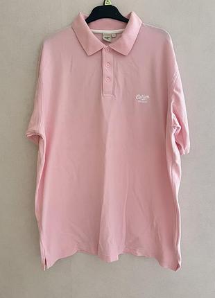 Стильне чоловіче поло 👕 футболка cotton traders l xl рожеве коттон бавовна