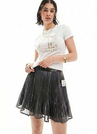 Новая! плиссированная юбка с легким шиммером на подкладке бренд — golden cut m-l