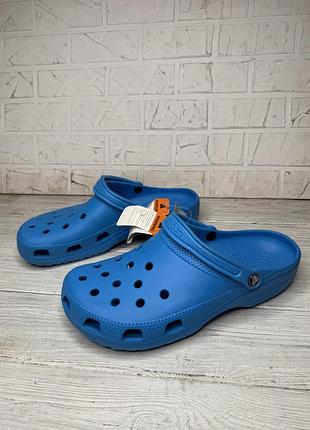 Яркие синие мужские кроксы crocs m12 размер 45-46