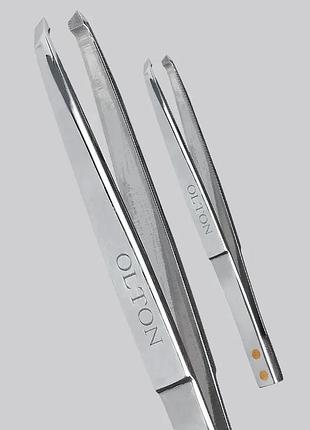 Olton пинцет + чехол (кожа), шт
