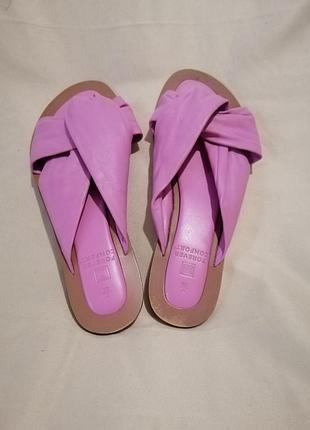 Шлепанцы розовые forever comfort из натуральной кожи. размер 36,5.