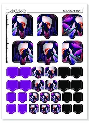 Richcolor плівка для дизайну нігтів nail wraps 001, шт