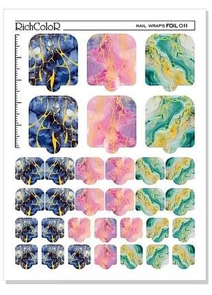 Richcolor пленка для дизайна ногтей nail wraps 011 (foil), шт