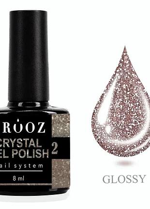 Crooz crystal №2 – бежево-сірий світловідбивний гель-лак