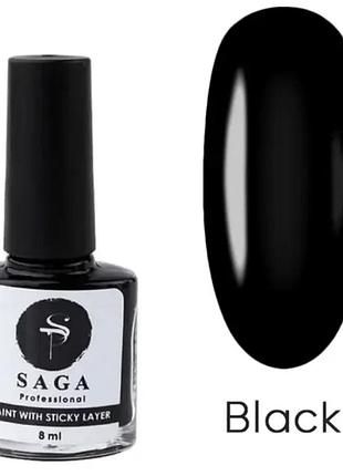 Saga professional sticky лак для стемпинга черный (с липким слоем), шт