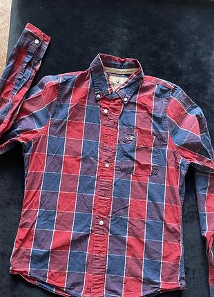 Стильна чоловіча сорочка в клітинку hollister california — оригінал, розмір l