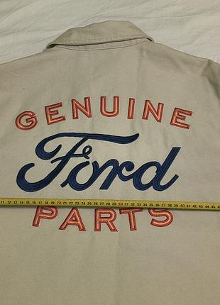 Vintage primark - genuine ford parts- official lecensed product - винтажная бежевая куртка автомеханика -s\m