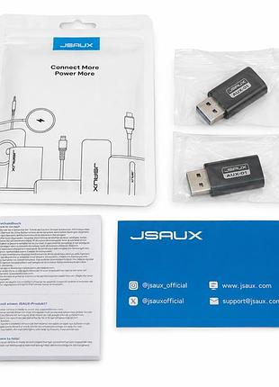 Jsaux aux-01 bluetooth 5.0 usb адаптер для авто, бездротовий ресивер aux, комплект 2 шт