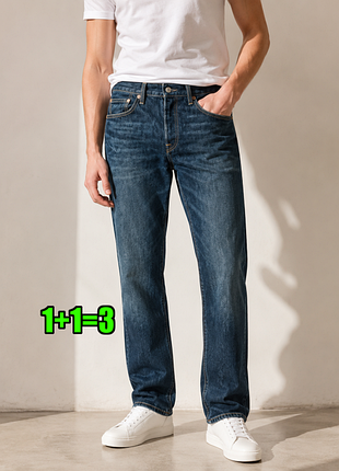 🤩1+1=3** брендові прямі сині чоловічі джинси levis 501 оригінал, розмір 48 - 50