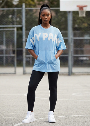 Сетчатая футболка-джерси ivy park в небесно-голубом цвете