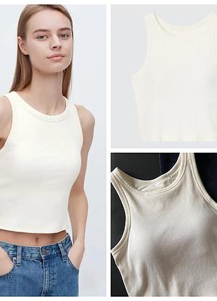 Топ у рубчик з чашками від uniqlo
