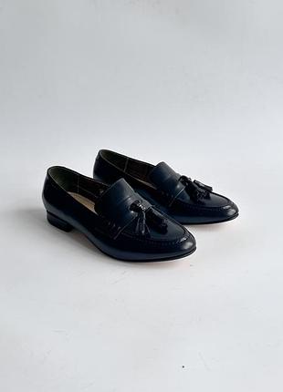 Жіночі лофери barbour ladies black leather slip on tassel loafers made in portugal size uk 3