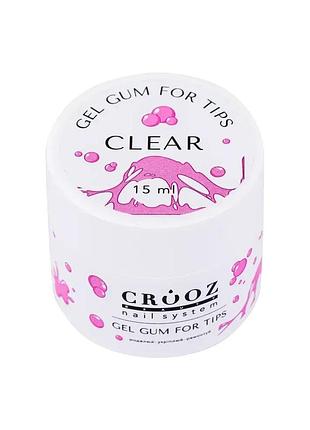 Crooz gel gum – прозорий гель-гумка для тіпсів та дизайну