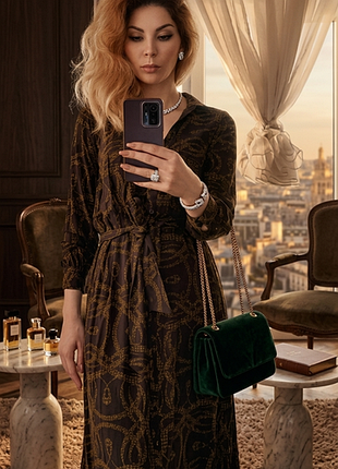 Довге плаття халат із поясом h&amp;m