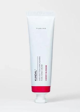Крем для рук "вишневий цвіт" kundal shea butter & macadamia pure hand cream cherry blossom 50ml