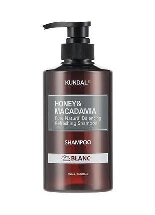 Шампунь відновлюючий "бланк - ніжний аромат чистоти" kundal honey & macadamia nature shampoo blanc 500ml