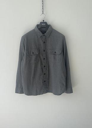 Фланелева сорочка pendleton burnside mens flannel shirt l large grey solid 100% cotton l/s casual