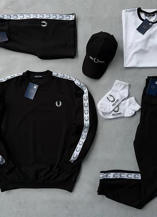 Набір fred perry лампас 7в1: світшот-штани-футболка-шорти-кепка 2 пари шкарпеток у подарунок!супер ціна!