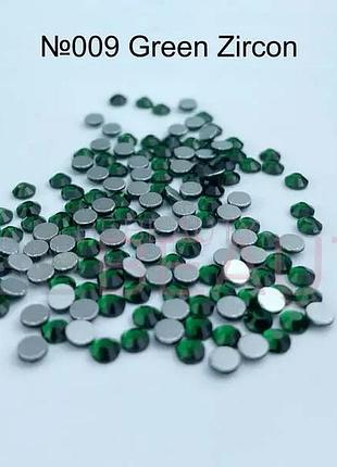 Стразы стеклянные ss3 no009 (1440 шт) green zircon, шт