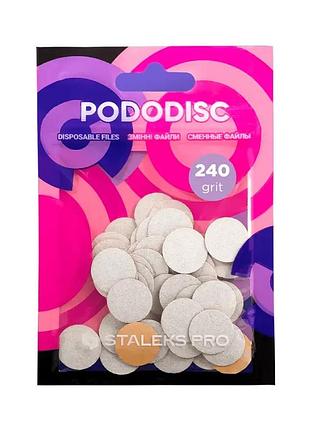 Staleks сменные файлы белые для педикюрного диска pododisc staleks pro s 240 грит (50 шт), шт