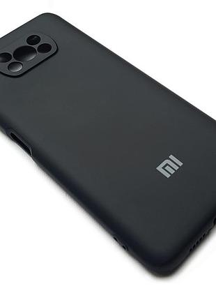 Силіконовий чохол soft touch з мікрофіброю та захистом камери для xiaomi poco x3 чорний