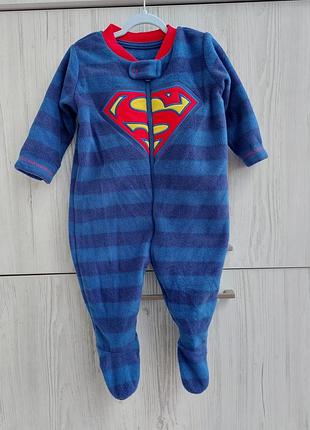 Брендовый теплый флисовый человечек george superbaby для мальчика 3-6м