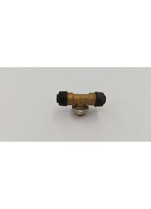 Фітінг трійник горизонтальний латунь 2xd10mm аварійне m16x1.5mm різьба зовнішня
