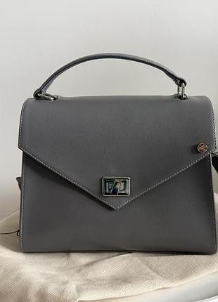 Kachorovska жіноча сумка сіра шкіряна / кросбоді / handbag