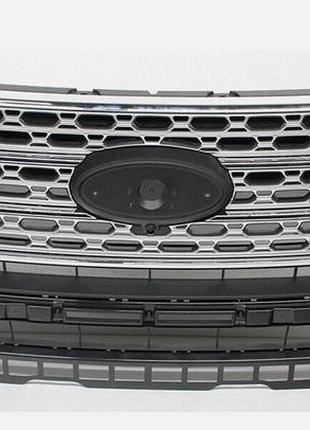Решетка радиатора ford explorer 2019-, черная, с хромированным молдингом, avtm, 182854991