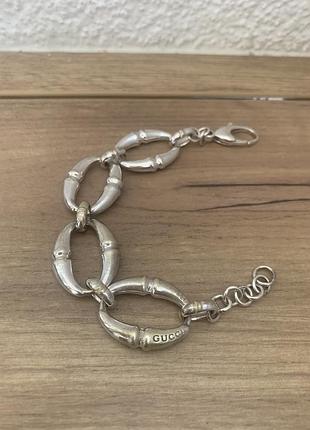 Винтажный серебряный браслет gucci оригинал
