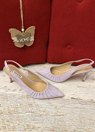 Оригинальн. кожаные фирменные босоножки-слингбеки guess 36р.
