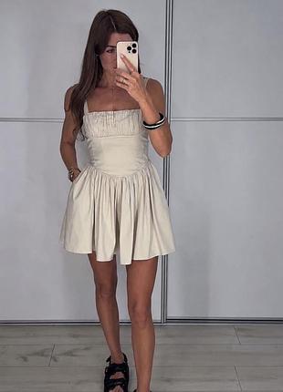 Сукня міні бежева zara xs