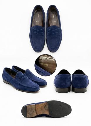 Чоловічі замшеві лофери tom ford, розмір 9½ t (made in italy)