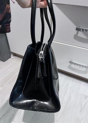 Сумка prada лакована чорна 2