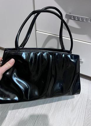 Сумка prada лакована чорна 3