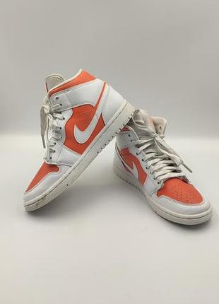 🏀 высокие кожаные кроссовки nike air jordan 1 mid gs "bright citrus" 38 размер
