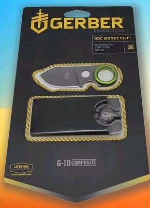 Gerber gdc money clip — компактный и стильный зажим для купюр и банковских карт со скрытым интегрированным ножом