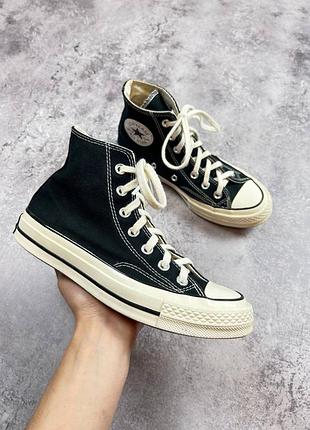 Кеди convers chuck 70 конверс чак 70 чорні високі 37 23.5см