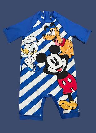 Купальний костюм у смужку з міккі маусом від  disney на 18-23 місяці, 1,5-2 роки