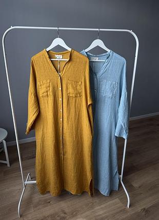 Сукня лляна, жіноча літня сукня максі, льон, s/xl, zelante