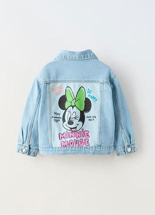 Zara джинсовий піджак джинсовка джинсова куртка з мікі 3-4 роки 104