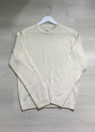 Чудовий чоловічий вовняний светр h&m wool knit оригінал теплий м’який базовий джемпер пуловер розмір m-l (ua 48-50)