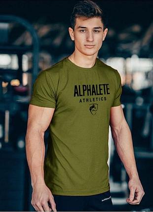 Мужская спортивная футболка alpha цвета хаки