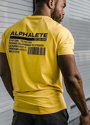 Мужская спортивная футболка alpha желтого цвета