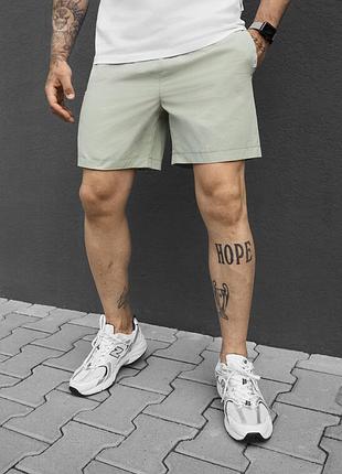 Мужские однотонные пляжные шорты staff po light gray с карманами
