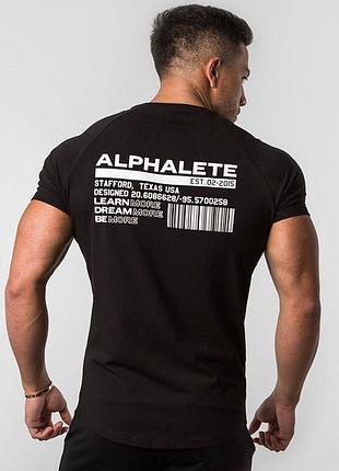 Мужская спортивная футболка бренда alpha черного цвета