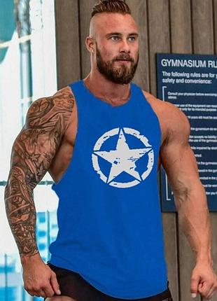 Спортивна чоловіча майка sport line синього кольору